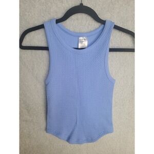 Derek Heart Women's Tank Top S/M Blue Stretch Knit Sleeveless Casual Summer Shir